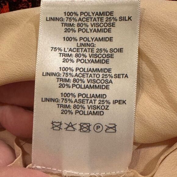 CHRISTOPHER KANE Tulle neon orange black plisse high waisted pleated skirt Sz 6 - Picture 13 of 14